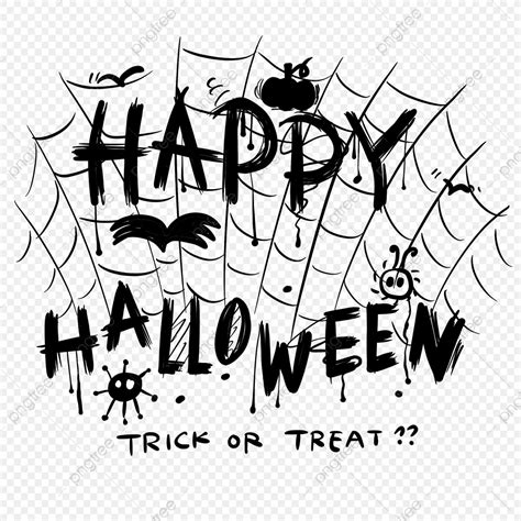 Black and White Spider Web Halloween Word Art