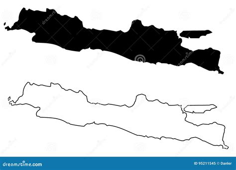 Java island map vector stock vector. Illustration of island - 95211545