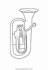 Baritone Saxophone Coloring Page For Kids  Free Printable sketch template