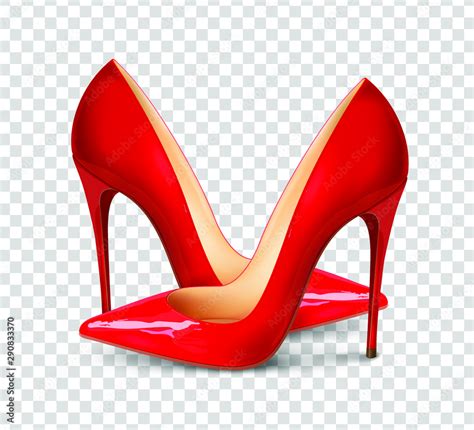 A pair of beautiful female shoes on a transparent background, sexy ...