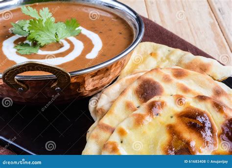 Dal makhani with naan stock photo. Image of foods, garlic - 61683408