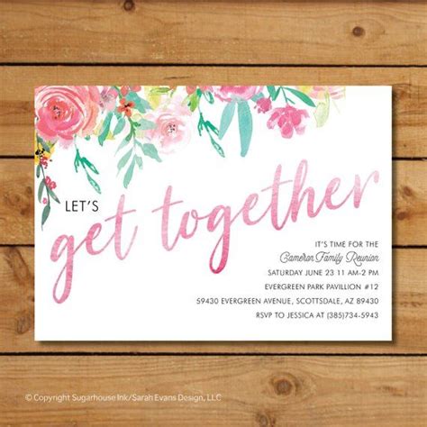 Let's Get Together for a family reunion invitation | Family reunion invitations, Reunion ...