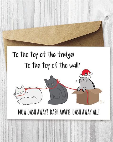 Funny Holiday Card Printable Christmas Cards Funny Cats - Etsy | Funny cat christmas cards ...