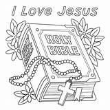 Premium Vector  Christian I Love jesus coloring Page For Kids sketch template