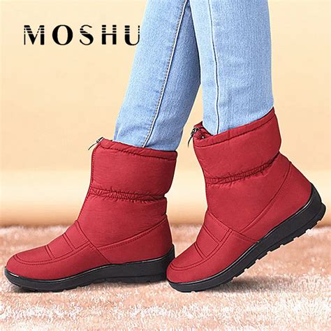 Winter Women Boots Female Waterproof Ankle Boots Down Warm Snow Boots Ladies Shoes Woman Zipper ...