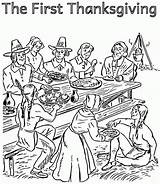 Pilgrims And Indians First Thanksgiving Coloring Pages sketch template