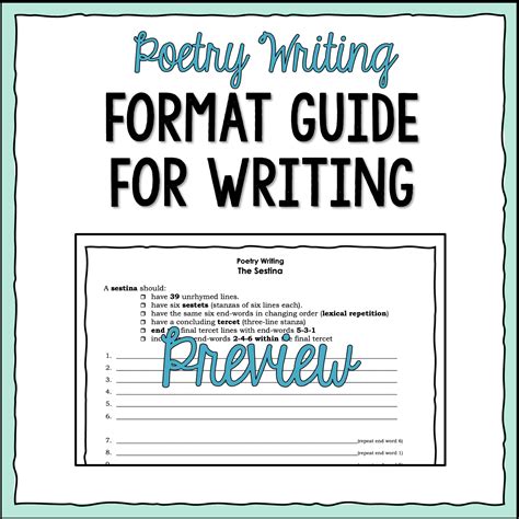 Sestina - Poetry Writing - Poem Writing Form to Guide Process | Made By ...