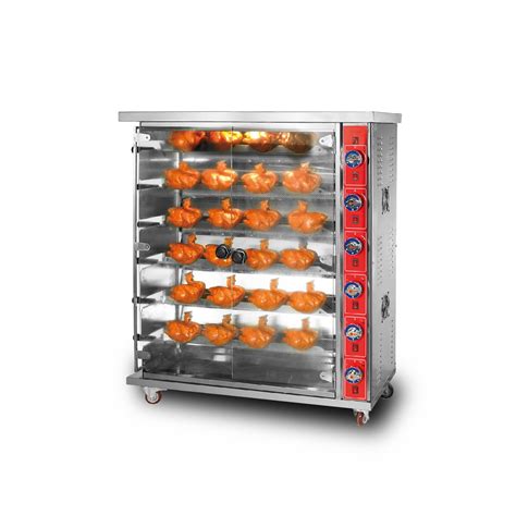 6 Rods Floor Style Blue Gas Commercial Chicken Rotisserie Oven TT-WE32 ...