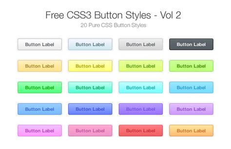 Free CSS3 Button Styles - Vol 2 — Medialoot