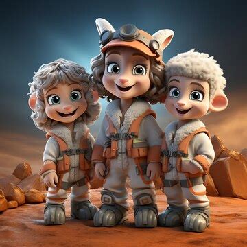 Premium AI Image | Clip art Cute humanoid Sheep family characters who ...