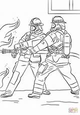 Firefighter Profession Coloring Pages Printable Games Sketch Page sketch template