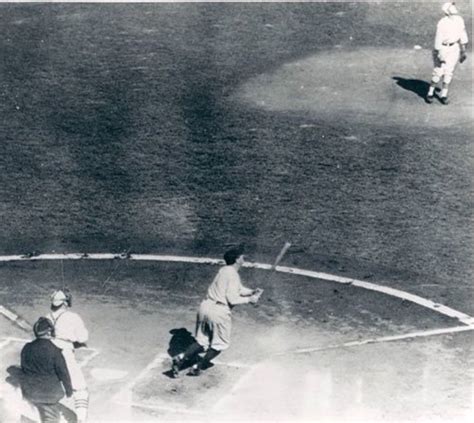 1926 World Series at Sportsman's Park: The pitcher and catcher watch in awe and horror as Babe ...