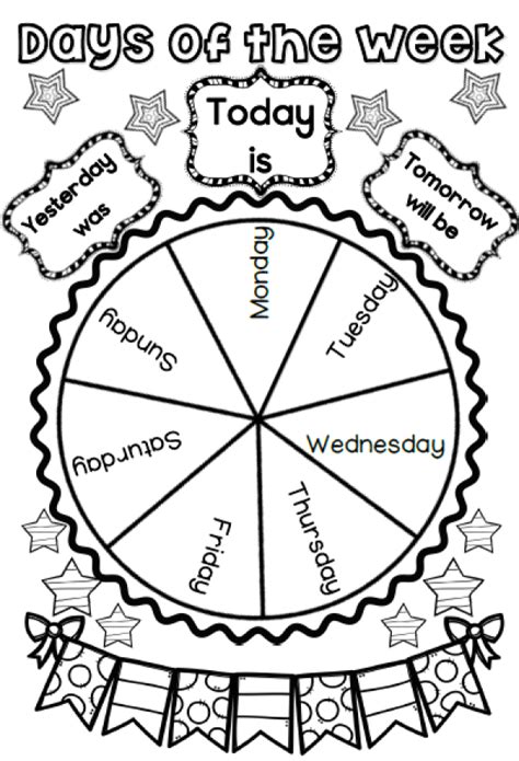 Days of the Week Wheel – School Diva Preschool Curriculum, Preschool Themes, Preschool Learning ...