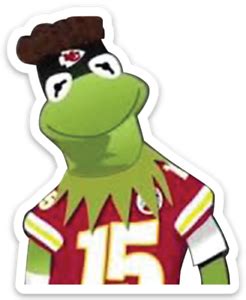 Patrick Mahomes as Kermit the Frog Kansas City Chiefs #15 Type Die-Cut ...