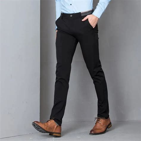 2021 Black Stretch Skinny Dress Pants Men Party Office Formal Mens Suit ...