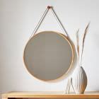 Modern Leather Round Hanging Mirror - 30" | West Elm