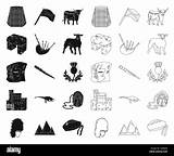 Bagbagpipebeaverblackoutlinebullcapcastleclancollection  sketch template