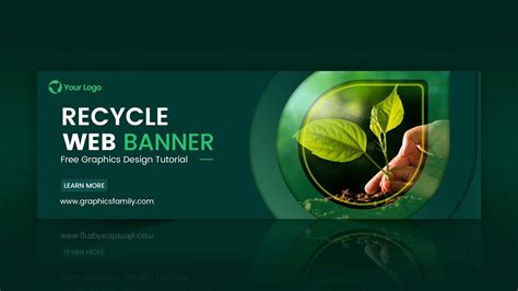 Simple Banner Design - Adobe Photoshop - Green Recycle Banner For Website | Website banner ...