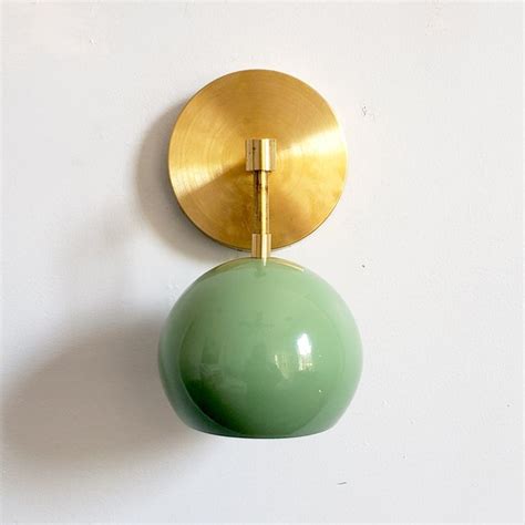 Loa Sconce with Vista Green Shade - Brass | Modern wall sconces, Sconces, Sconces living room
