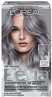 LOreal Paris Feria Smokey Silver Permanent Hair Color 1 Ea Silver Grey S1 1 | Grey hair dye ...