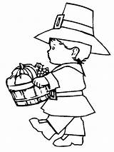 Kids Printable Pilgrim Coloring Pages For Thanksgiving sketch template