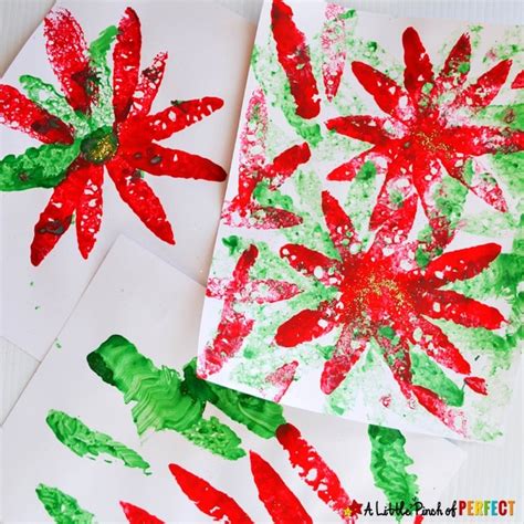 Beautiful Sponge Painted Poinsettias: A Simple Christmas Craft for Kids