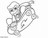 Slappy Playing Skateboard coloring Page sketch template