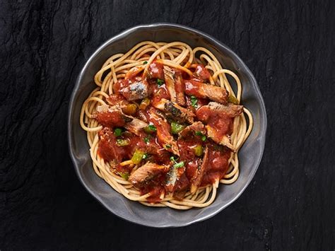 Saucy Pilchards with Spaghetti | whatsfordinner