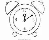 Twin Bell Alarm Clock Coloring Page For Kids  Free Clocks Printable sketch template