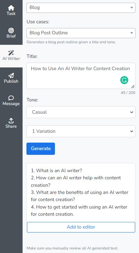 How to Use An AI Writer for Content Creation