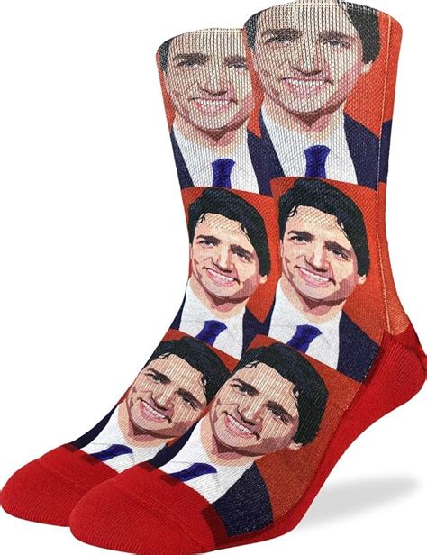 Good Luck Sock Men's Justin Trudeau Socks - Red, Adult Shoe Size 8-13 : Amazon.ca: Clothing ...