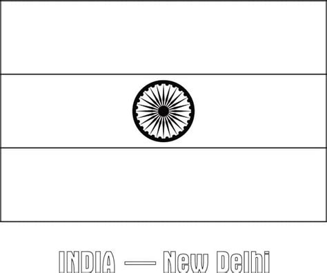 Printable India Flag For Coloring