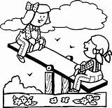 Teeter Totter Seesaw Playground coloring Sheet sketch template