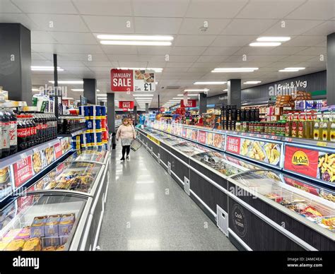 Interior of Iceland supermarket, Staines-upon-Thames, Surrey, England, United Kingdom Stock ...