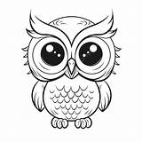 Simple Owl Drawing Coloring Pages sketch template