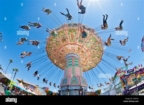 spinning amusement park ride at the san diego del mar county fair Stock ...