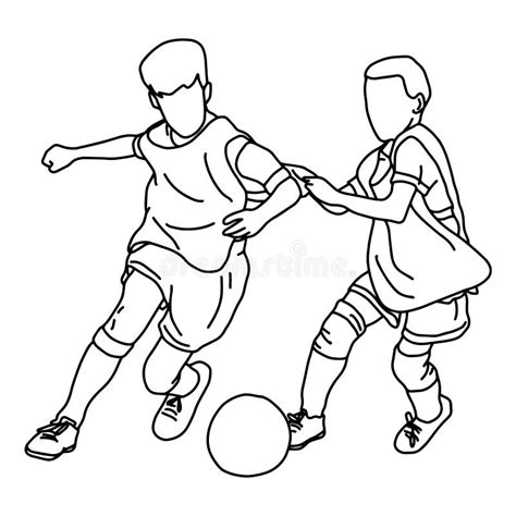 Children Playing Football Drawing Easy