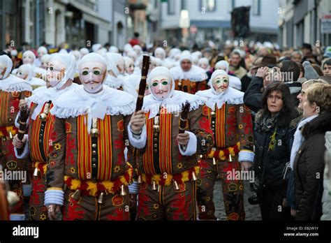 Belgium, carnaval of Binche. UNESCO World Heritage Parade Festival Stock Photo, Royalty Free ...