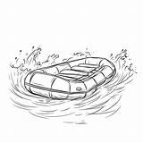 Coloring Pages Of A raft rafting Down River With Boat  Premium AI sketch template