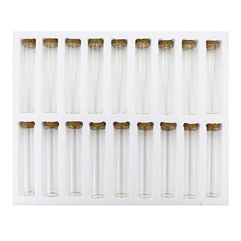 10x75mm Test Tubes with Cork Stoppers and Cardboard Rack, Borosilicate ...