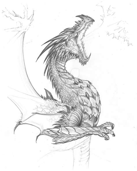 Dragon Breathing Fire Drawing at GetDrawings | Free download