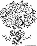Free Color Printable Bouquet Flowers sketch template