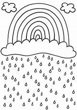 Rain And Rainbow Coloring Page Pages sketch template