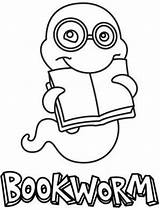Bookworm Coloring Page Pages sketch template