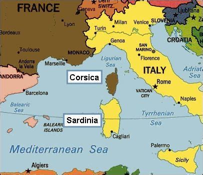 Corsica and Sardinia in the Mediterranean Sea | Andorre