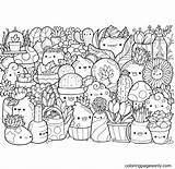 Kawaii Flowers Coloring Page  Free Printable Pages sketch template