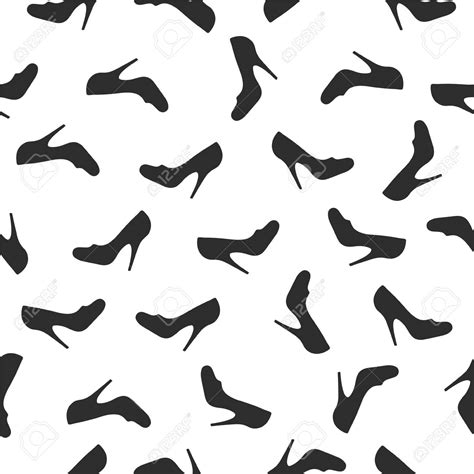 Free download Seamless Vector Pattern High Heels Shoes Black On White ...