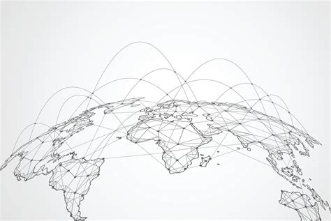 Global network connection. World map point and line composition concept of global business ...