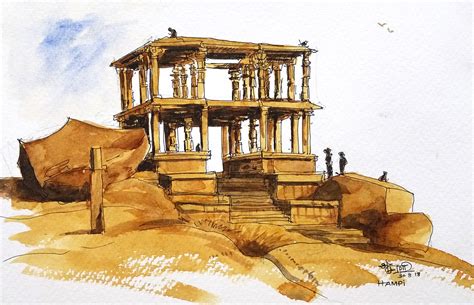 Hampi travel paintings on Behance