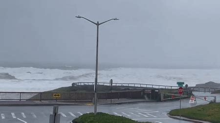 Huge Waves in Santa Cruz as Storm Sweeps California Coast